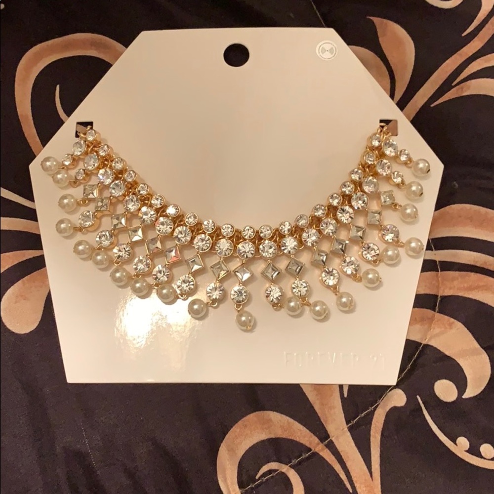 Diamond and pearl necklace